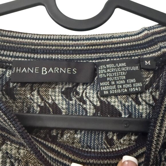 VTG Jhane Barnes Multicolor Geometric Wool Blend 90s Sweater Mens Size Medium - Picture 2 of 5